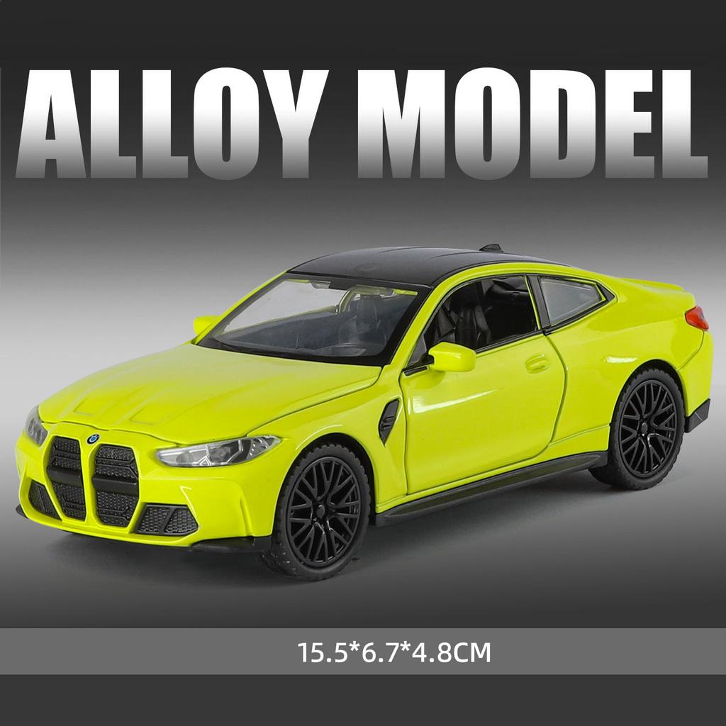 1:32 Scale M8 M4 Sports Car Model Toy Wheel Steering Doors Opened Supercar Sound Light Miniature Models Gifts for Children