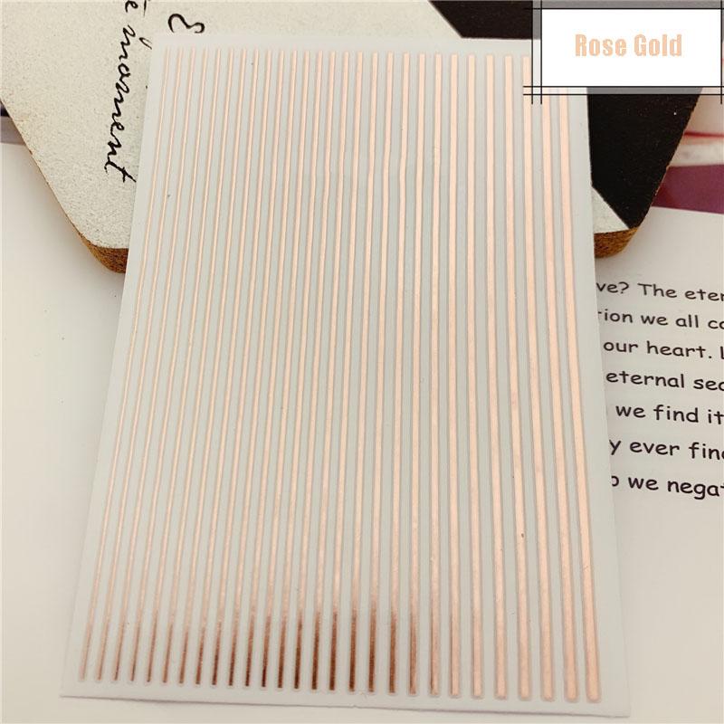 12Pcs/1pcs Nail Lines Strip Stickers Gold/Silver Metal CurveStrip Tape Decals Self-Adhesive Slider DIY Manicure Nail Art Sticker