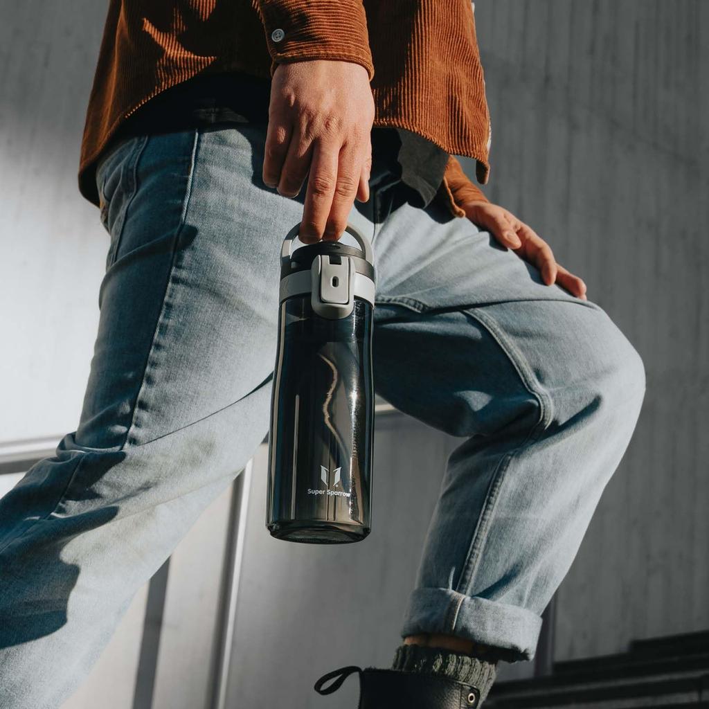 Super Sparrow 750ml Garrafa de Água Boca Larga TouchGulp Garrafa de Água Tritan Garrafa para Beber Leve e Sustentável para o e ao Ar Livre - -