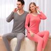 Double-Sided Brushed Seamless Warm Base Layer Set for Men & Women - Fleece-Lined, Perfect for Autumn and Winter