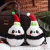 Cute Panda Plush Keychain Ornament - Cartoon Bag Doll Pendant with Rose Decoration