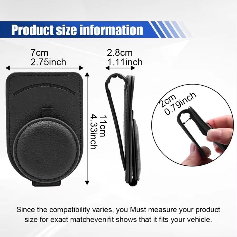 Cowhide Leather Sun Visor Sunglasses Frame Magnetic Ticket Card Holders  for Car Interior