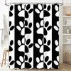 Black and White Paw Print Shower Curtain Set: Modern Decorative Shower Curtains with Ring for Bathroom (Set of 1) Size 72 x 84