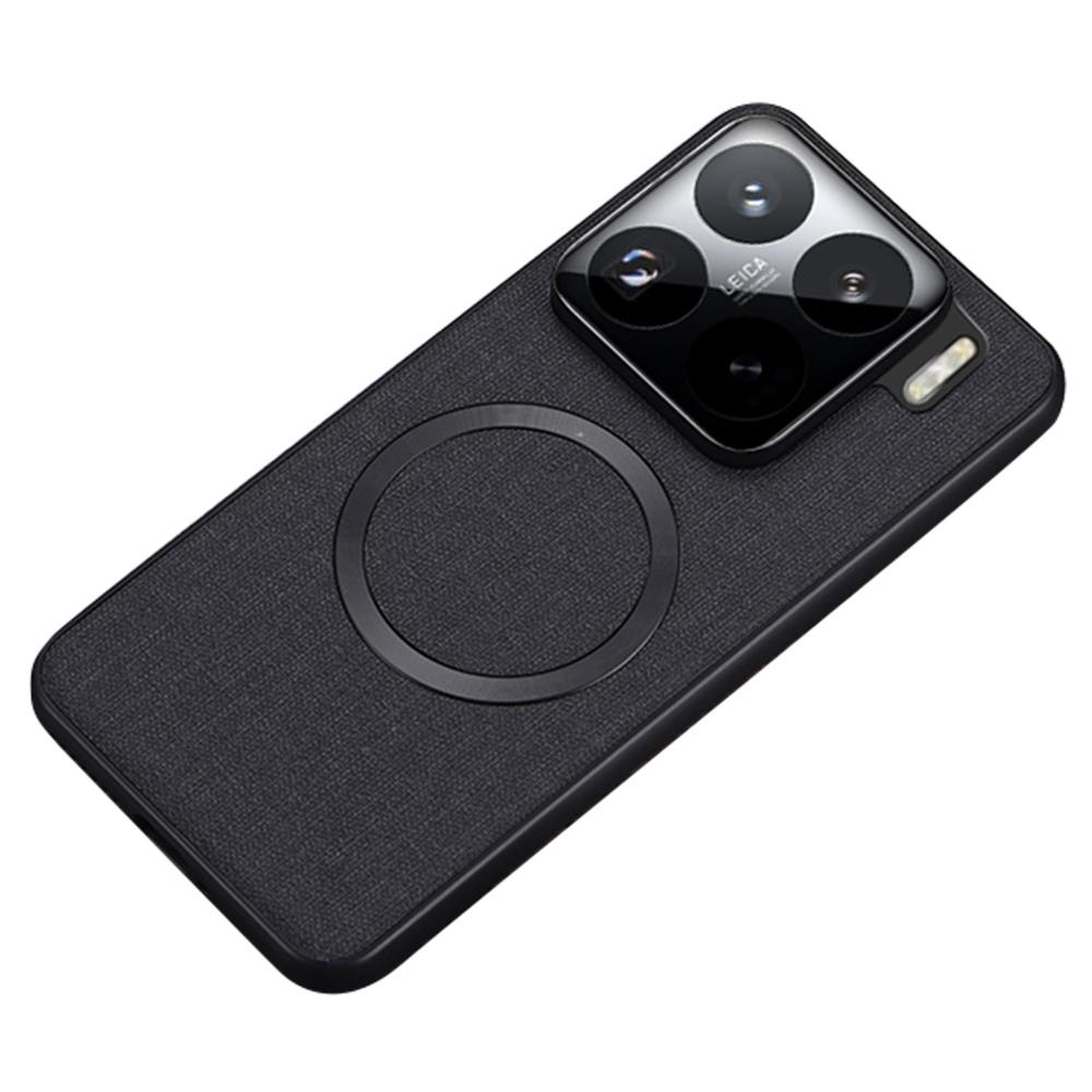 For Xiaomi 15 Pro Case Drop-Proof TPU+Cloth Back Phone Cover Compatible with MagSafe