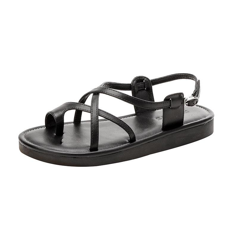 New Style of Sandals Women's Shoes Flat and Versatile Cross-strap Beach Shoes
