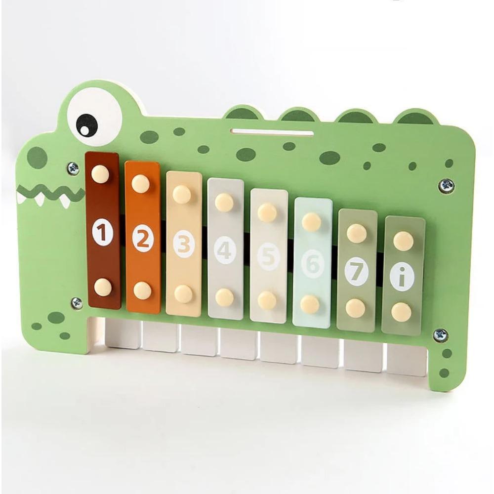 2-in-1 Musikinstrumente Montessori Spielzeug 8-Ton Xylophon Klavier Parish Musikspiel Lernspiel Holz Musikspielzeug für Kleinkinder