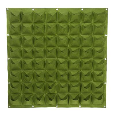 64 Taschen Vertikale Outdoor Garten Filz Pflanzen Blume Wachsen Tasche Wand Hängen Pflanzer (Grün)