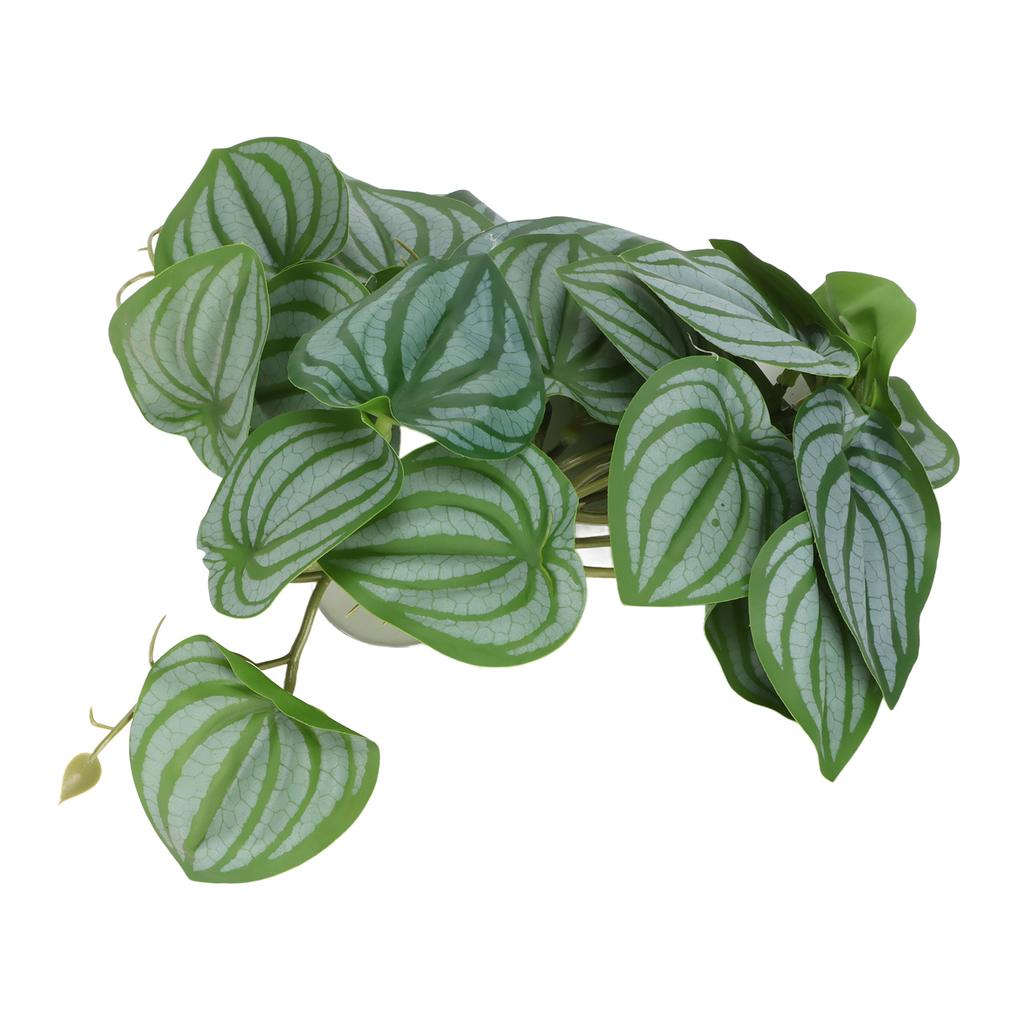 Reptiles Simulation Leaves Decoration 9.8in Fake Leaves with Powerful Suction Cup for Aquarium Reptile Tank
