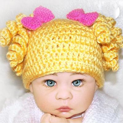 New Funny Wig Hat Handmade Knitted Crown Beanie Hat Halloween Day Decoration Color