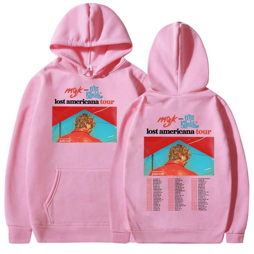 Raper Mgk Lost Americana Tour 2025 Bluza Męska Damska Retro Oversize Polarowe Bluzy z Kapturem Modne Ubrania Jesień/Zima Bluzy z Kapturem