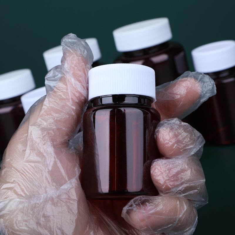 30, 50, 100ml Wide-Mouth Transparent Plastic Bottles with Lids for Samples