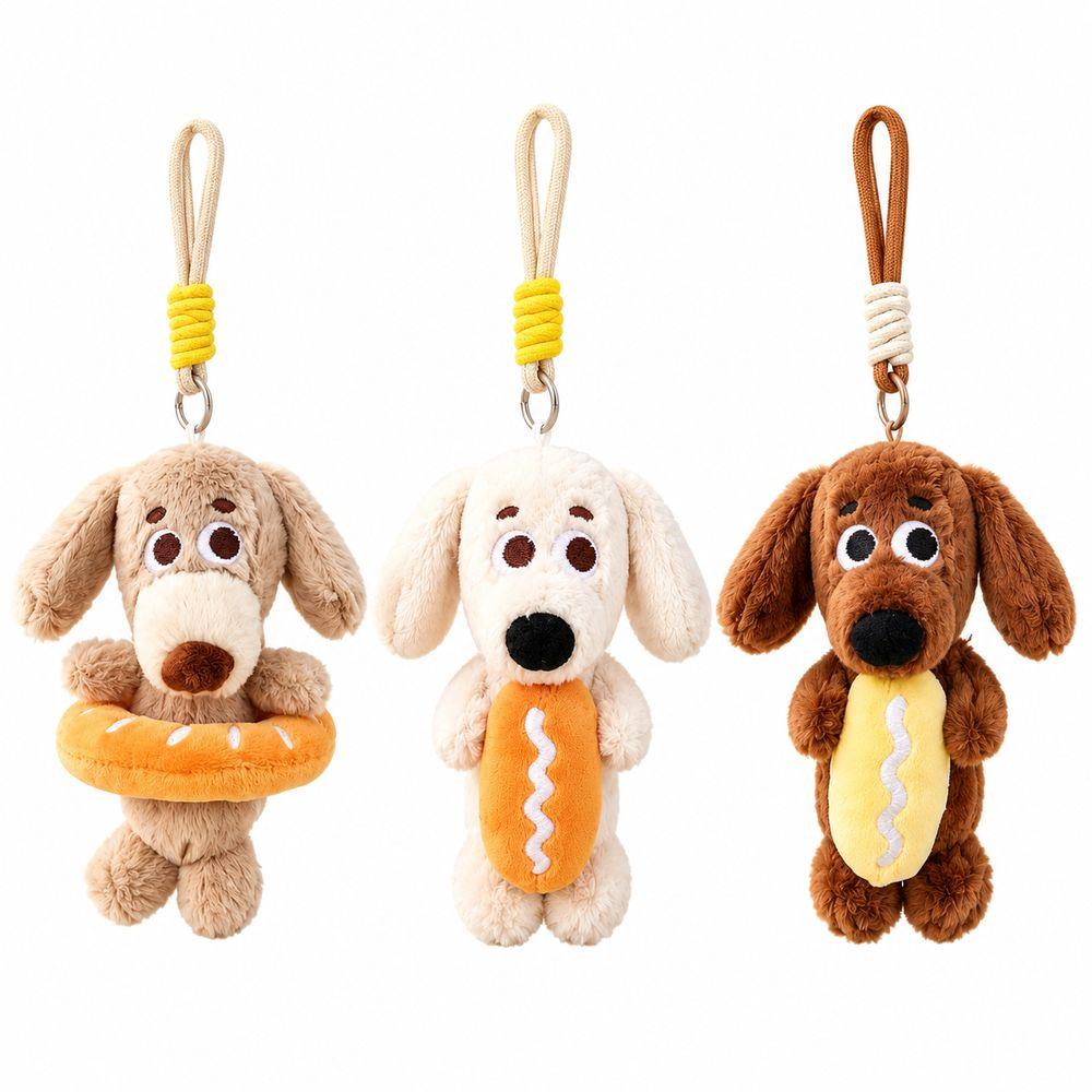 Brown Dachshund Sausage Dog Plush Pendant Plush Material Stuffed Animal Charm Backpack Charm