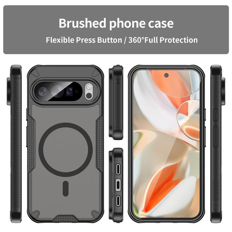 For Google Pixel 10 Pro XL 10 Pro Case Magnetic Semi-translucent Matte PC+ Soft TPU Edge Camera Lens Protection Cover
