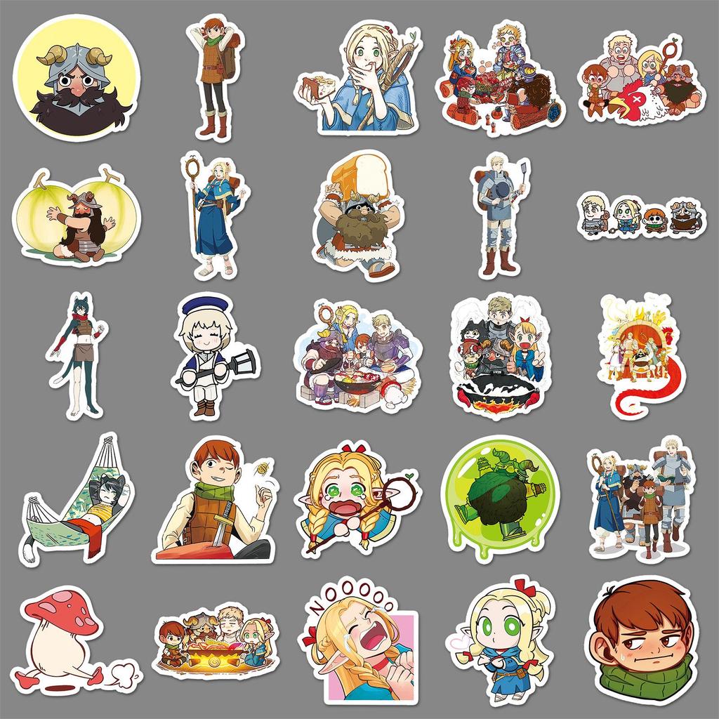 50 Maze Meal Japanese Anime Stickers - Waterproof Decorative Stickers for Thermos Cups, Notebooks, and More