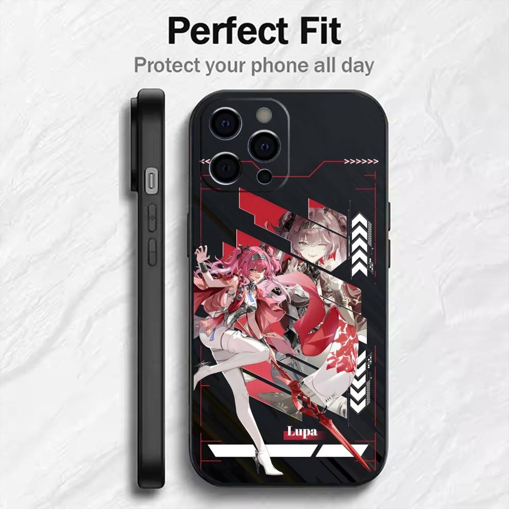 

Game WUWA Lupa Pouster Printed Phone Case For iPhone17,16,15,14,13,12 Plus,Max Soft Silicone Black Cover iPhone12PROMAX
