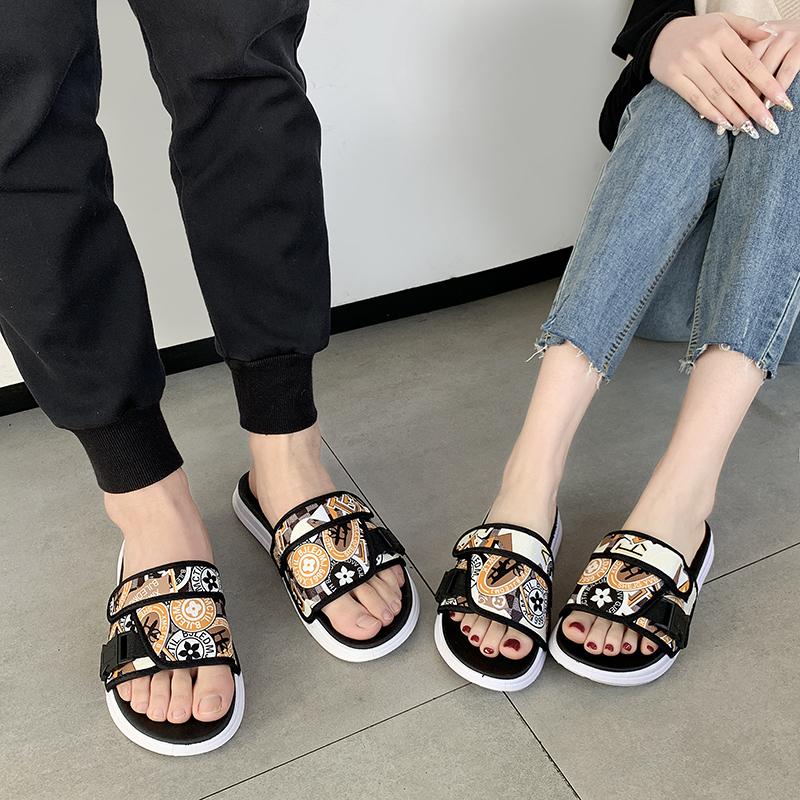 Sandali da uomo e da donna taglia grande suola spessa pantofole sportive casual EVA Leggerezza scarpe da uomo graffiti outdoor Scarpe da spiaggia per coppia