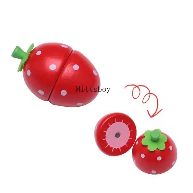 Simulation Magnetic Montessori Fruit Sesele House Lemon Grape Apple Durian Seasoning Baking Toy Wooden Educational Toys For Gift