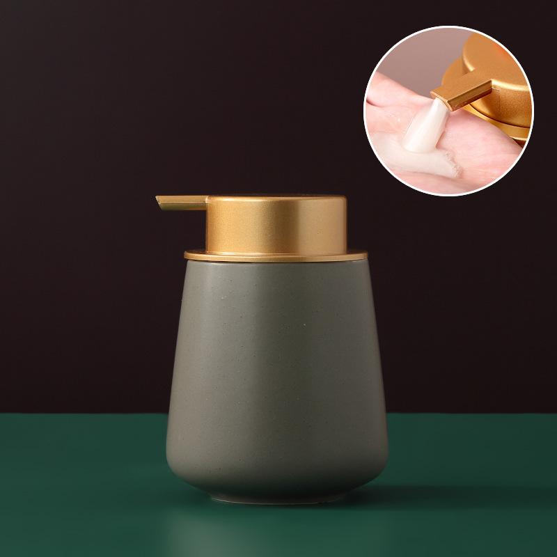 European Style 400ml Portable Soap Dispenser Shampoo Pack Gold Press Ceramic Lotion Bottle Toilet Kitchen Bathroom Accessories