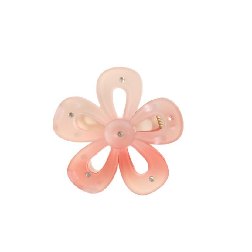 Candy Color Frosted Flower Claw Hair Clip – Five-Petal Design for Women
