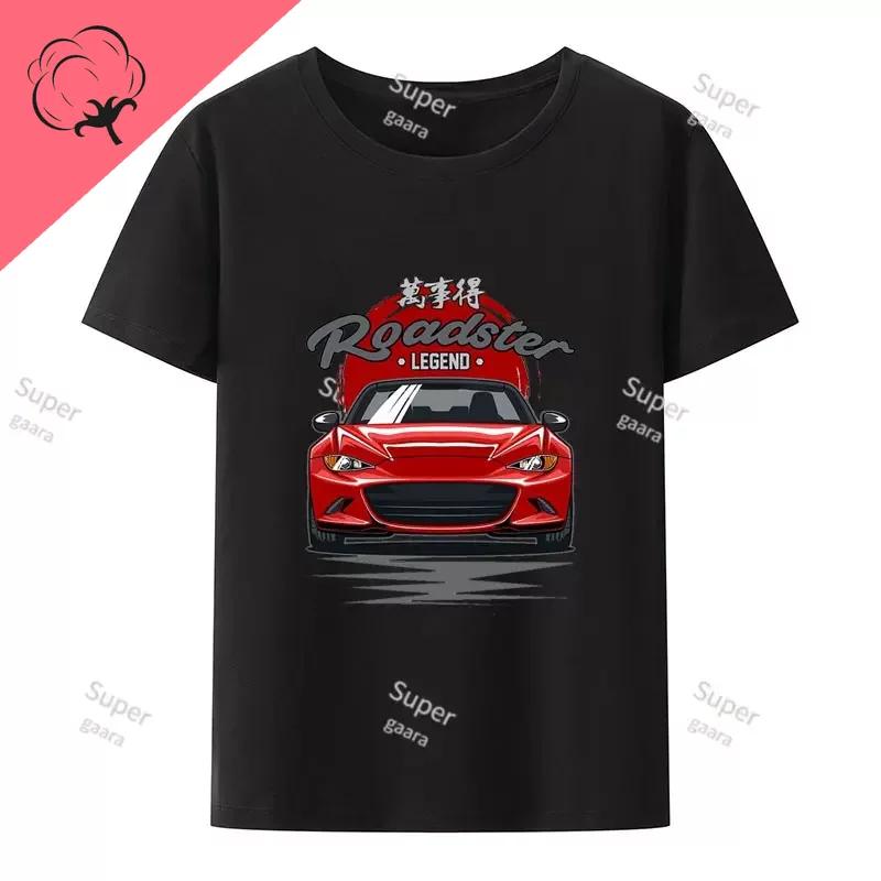 Tematyczny T-shirt 100% Bawełna dla Mężczyzn Krótki Rękaw Y2k Odzież Męska Drukowany T-shirt Top Lato O-neck