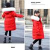 Thick and Warm Down Jacket for Girls, Medium and Long Coat for Children, White Duck Down Winter Coat
