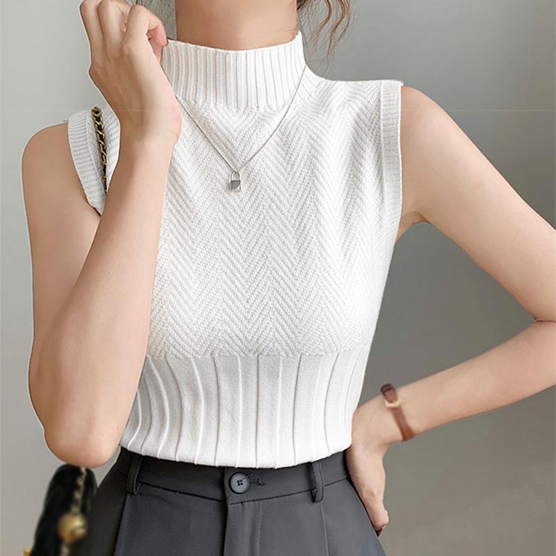 

Укороченные топы на бретельках в рубчик для женщин, летняя базовая футболка без рукавов, однотонные вязаные топы с круглым вырезом