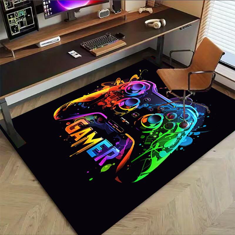 1PC Gamer Controller Extra Large Non Slip Floor Carpet, Office, Family, Bedroom, Studio Large Area Rug Indoor Rugs