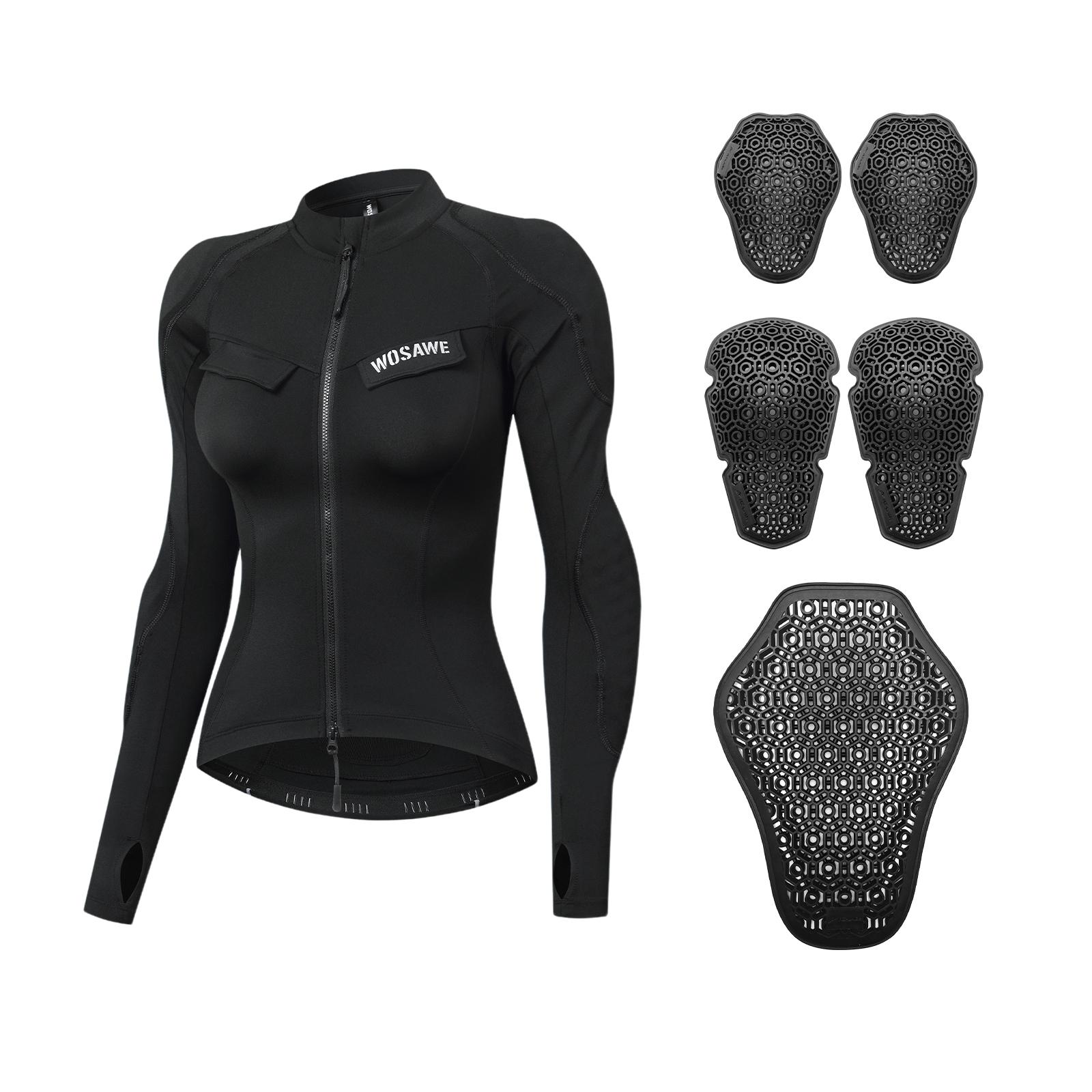 

Жіноча мотоциклетна куртка WOSAWE для бездоріжжя, облягаюча, модна, приємна до шкіри, еластична, дихаюча, швидковисихаюча L чорний