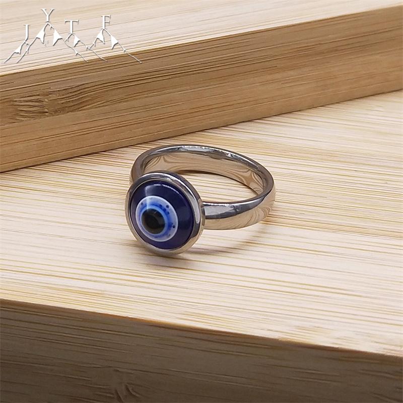Anello Portafortuna Occhio Blu Malvagio Turco in Acciaio Inossidabile Anelli Dita Moda Donna Colore Argento Gioielli Regalo acciaio inossidabile R320S05