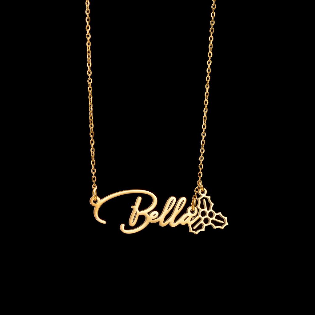 Atoztide Custom Name Necklace for Women Snowflake On Chain Stainless Steel Jewelry Winter Choker Personalized Christmas Gift