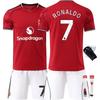 Red Devils Home Jersey Kids Set Ronaldo 7 Soccer Uniform 2025 New Training Match Kit