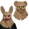 Sackcloth Demon Bloody Rabbit Bear Mask Ghost Festival Realistic Halloween Mask Funny Exposed Teeth Sackcloth Bear Headgear
