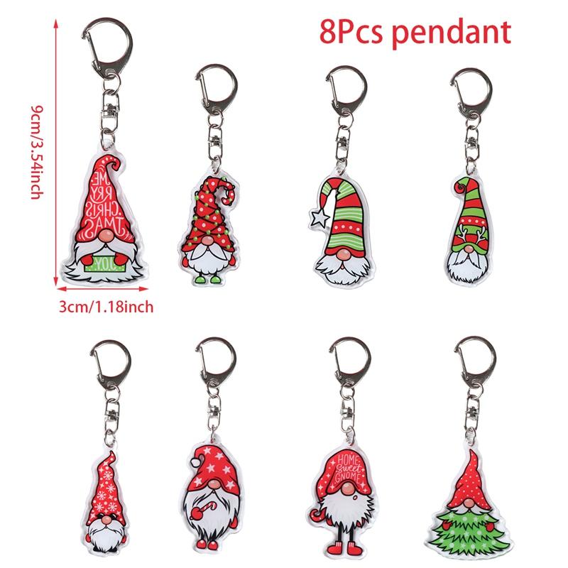 Christmas Keychain Pendant Xmas Tree Elk Snowman Keyring Merry Christmas Decor For Home 2025 Navidad Noel Happy New Year Gift