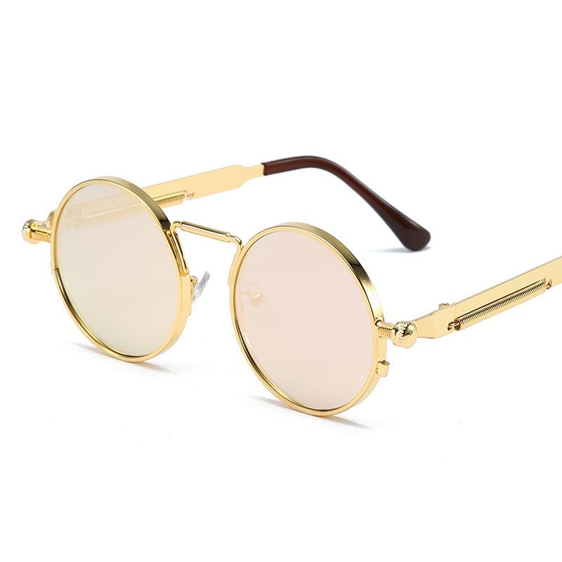 Punk Style Sunglasses, Retro Spring Metal Glasses Legs Personalized Sunglasses Women'S Reflective Sunglasses 8478