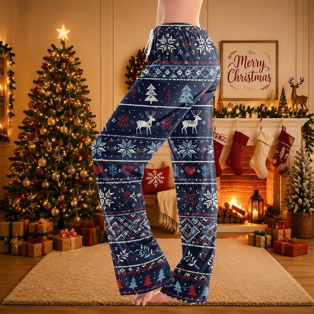 Women's Christmas Print Pajama Pants for Cozy Sleep and Casual