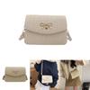 Simple Gold Bow Decoration Woven Texture Women Casual Shoulder Bag For Casual Outings