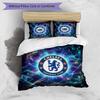 Set Lenzuola 3 Pezzi Stampato Chelsea FC Morbido Delicato sulla Pelle Lavabile Copripiumino e Federe Set Tutte le Stagioni Camera da Letto