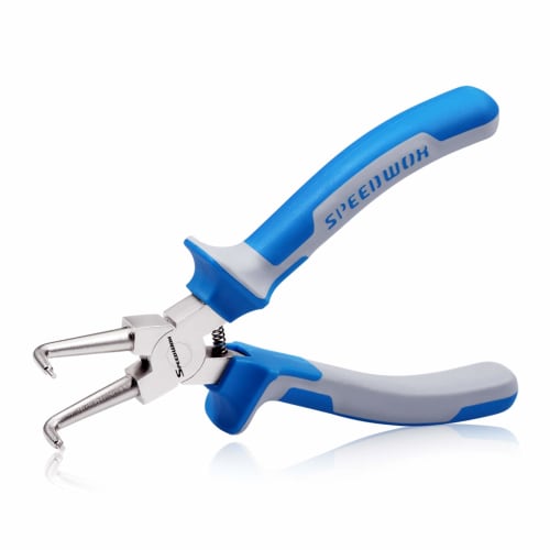 SPEEDWOX Snap Ring Pliers, 90 Curved Jaws, 1.82mm Tip Diameter, Premium TPR Handle, C-Shaped Retaining Ring Installation and Removal Tool