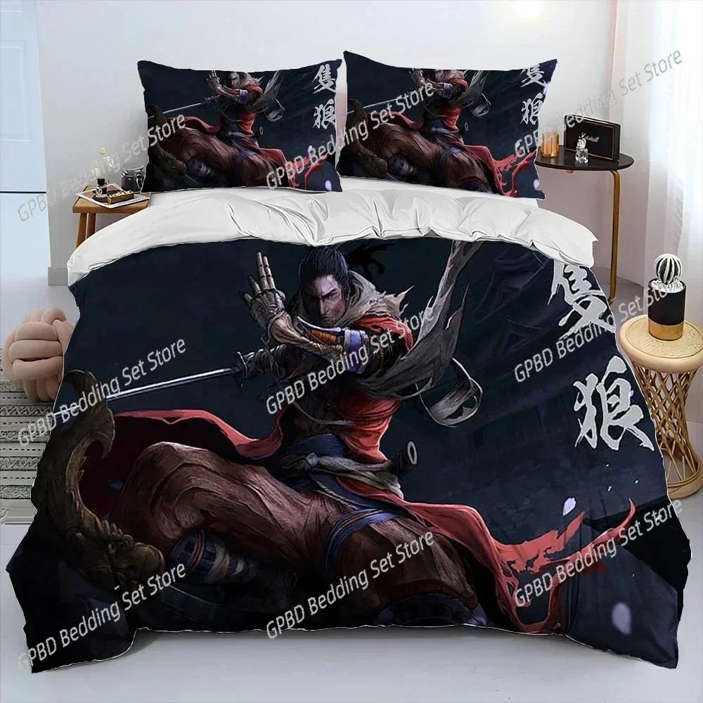 Comforter S-Sekiro Shadows Die Twice Game Bedding Set 3D Printed Suitable For Bedroom Kids Home Textile