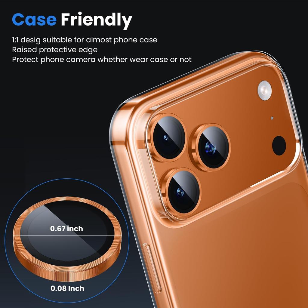 Orange Camera Lens Protector Cover For For Iphone 17 Air 16 Pro Max 1 Plus 14 13 Mini For Iphone17 17Pro Protection Film Accessories