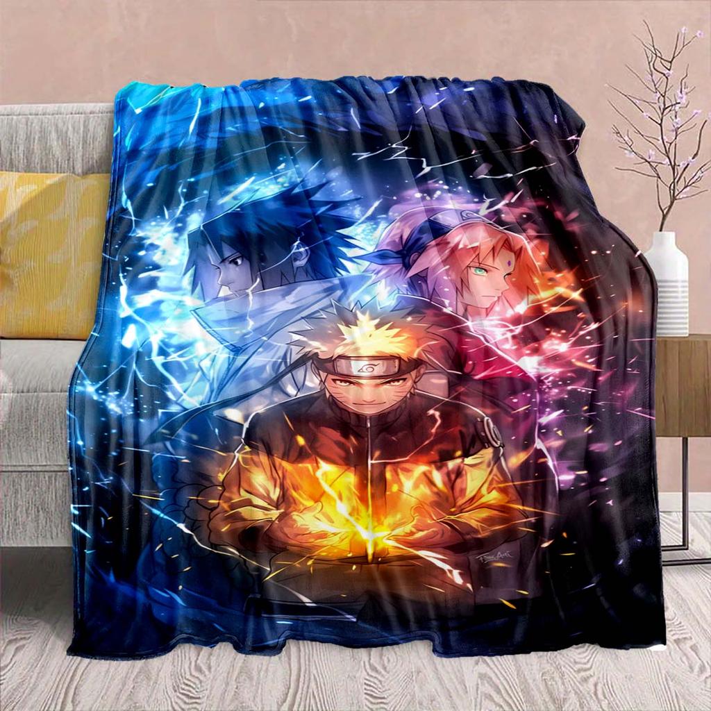 Naruto Anime Flannel Blanket - Soft Warm Perfect for Sofa, Bedding Camping Travel Office Home Decor -QJY