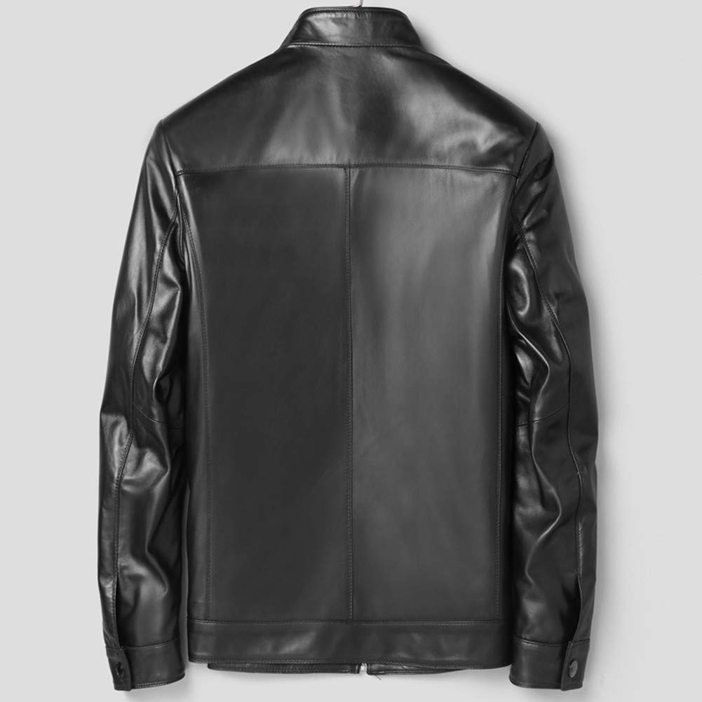 JINLUN Leather Genuine Single Lambskin Men's Jacket, Rider's Jacket, Leather, Rider's Jacket, Leather, Men's Outerwear, Fall/Winter