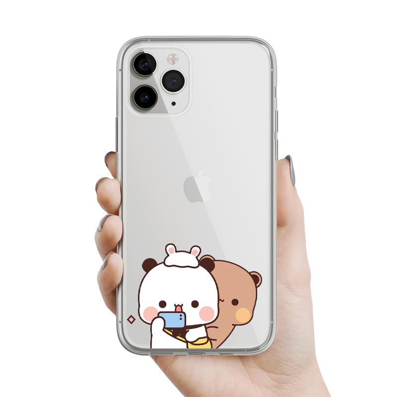 

Парный чехол для телефона Bubu And Dudu для IPhone 15 Pro Max 11 12 13 14 Mini X XR 7 8 Plus SE2, мультяшная животная крышка для мобильного телефона iPhone 11