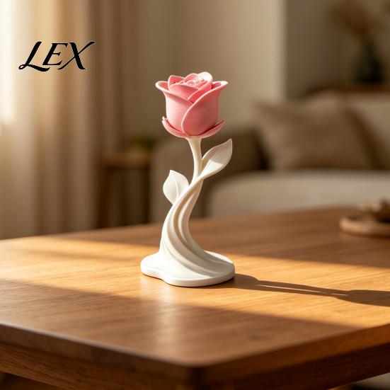3D Printed Rose Decor Modern Sculpture, Minimalist Floral Decor, Abstract Home Accents Flower Statue for Office, Elegant Tabletop Centerpiece Gift
