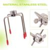 A84X-2Pcs BBQ Rotisserie Meat Forks Clamp Grill Meatpicks Stainless Steel Barbecue Skewer