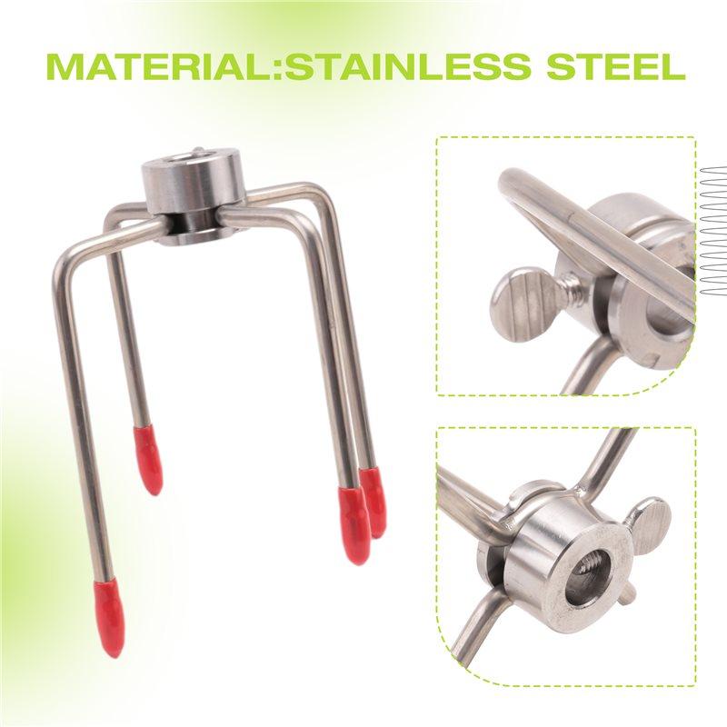 A84X-2Pcs BBQ Rotisserie Meat Forks Clamp Grill Meatpicks Stainless Steel Barbecue Skewer