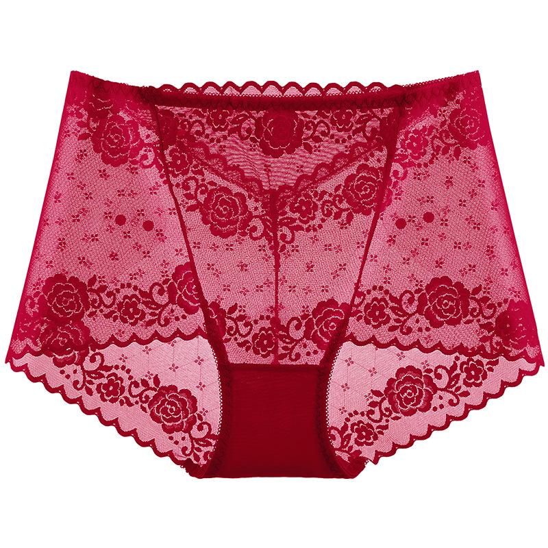 Sexy Women Underwear Lace Mesh Briefs Pure Cotton Crotch Tange Thong Women Lace Panties Underpants