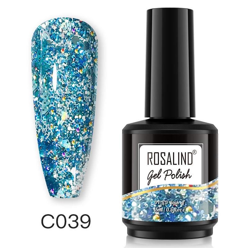 

ROSALIND RO-15ml Белый флакон лака для ногтей Soak Off Чистый цвет Гель-лак для ногтей Яркий для дизайна ногтей Светодиодная/УФ-лампа Полуперманентный гель-лак