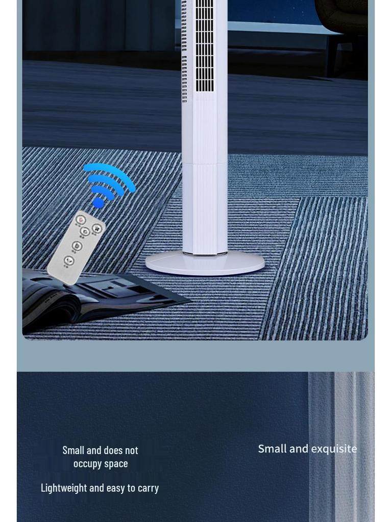 Silent Leafless Tower Fan: Vertical Electric Fan for Home, Dorm, or Desk Use