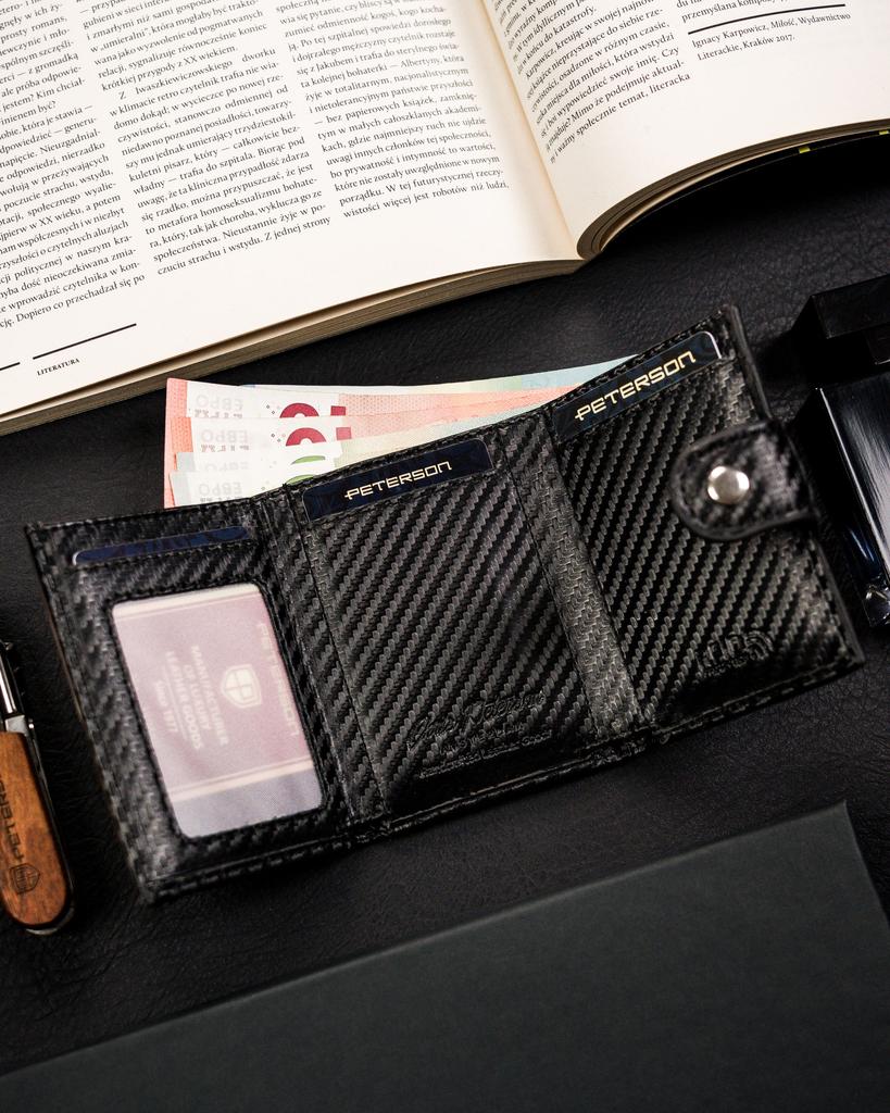 Men's Leather Wallet PTN W882-CF-4536 Black